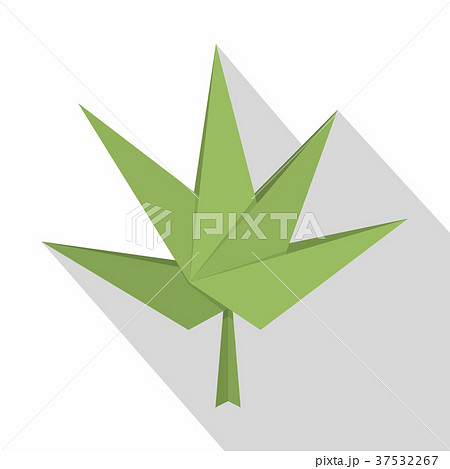 Origami paper plant icon, flat style Origami paper plant icon, flat style 37532267