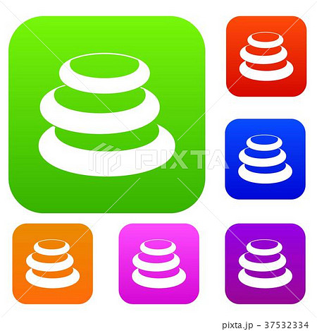 Stack of basalt balancing stones set color collection Stack of basalt balancing stones set color collection 37532334