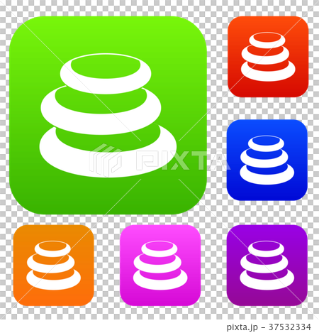 Stack of basalt balancing stones set color collection Stack of basalt balancing stones set color collection 37532334