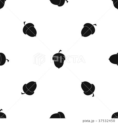 Acorn pattern seamless black 37532450