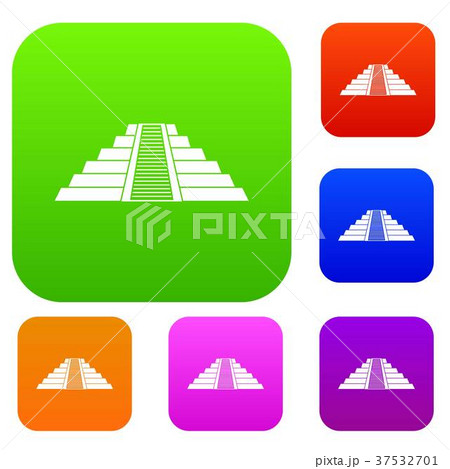 Ziggurat in Chichen Itza set color collection 37532701