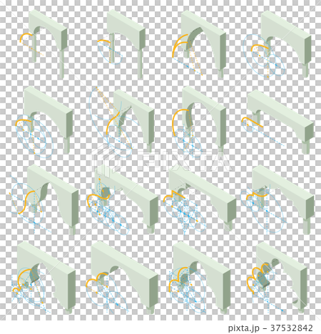 Arch types icons set, isometric style - Stock Illustration [37532842 ...