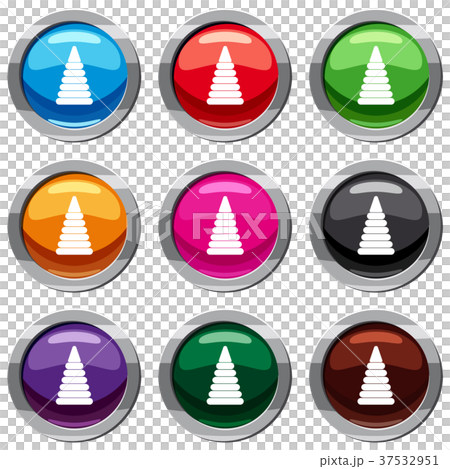 Pyramid built from plastic rings set 9 collection 37532951