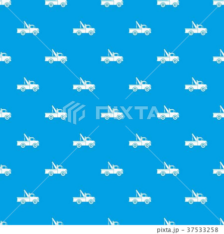Car towing truck pattern seamless blue 37533258