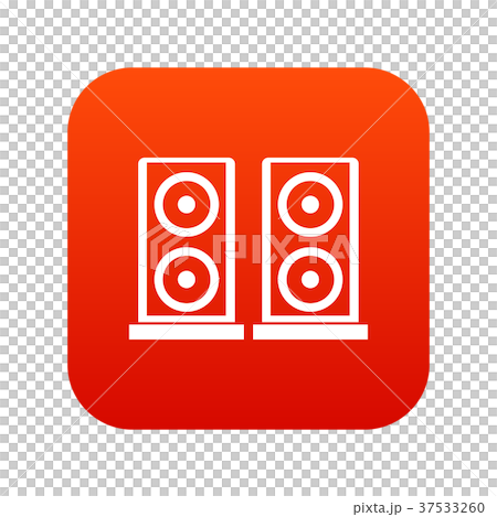 Music speakers icon digital red Music speakers icon digital red 37533260