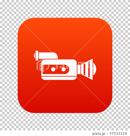 Retro camera icon digital red 37533329
