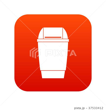 Flip lid bin icon digital red 37533412