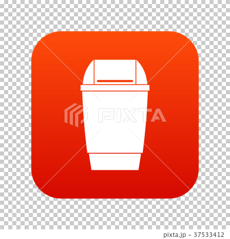 Flip lid bin icon digital red 37533412