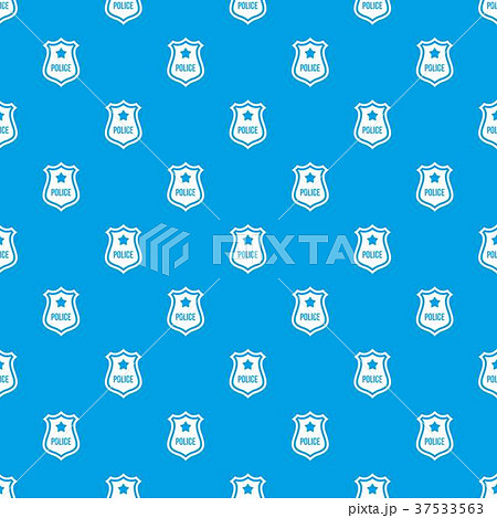 Police badge pattern seamless blue 37533563