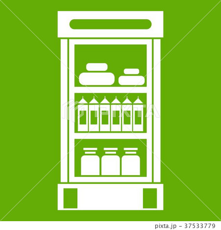 Products in the supermarket refrigerator icon green 37533779