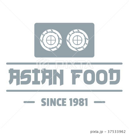 Traditional asian food logo, simple gray style 37533962