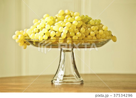 Champagne Grapes on a Pedestal Dish 37534296