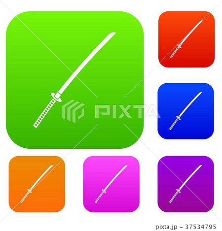 Japanese katana set color collection 37534795