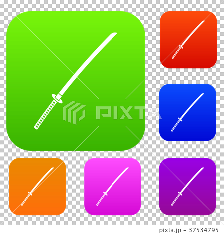 Japanese katana set color collection 37534795