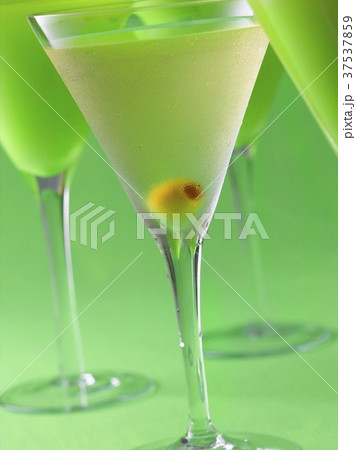 Gin Martinis on Green Background 37537859