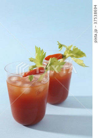 Bloody Mary's with ice and chilli peppers 37538694