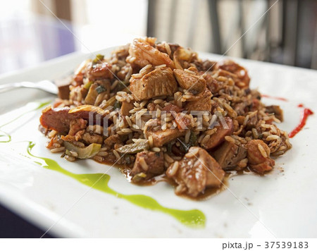 Country Jambalaya; Rice with Onions, Peppers, Celery, Pulled Pork, Chicken, Sausage, Shrimp and Crawfish 37539183