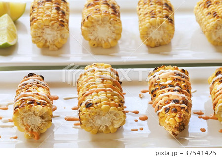 Roasted Corn on the Cob with Mexican Style Sauce 37541425