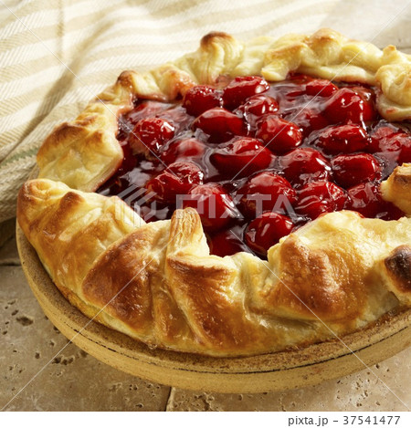 Cherry Tart with Puff Pastry Crust 37541477