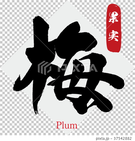 Plum, fruit (calligraphy · handwriting) 37542882
