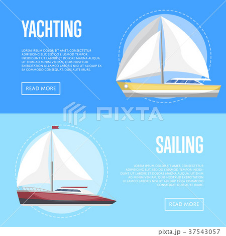 Yachting and sailing flyers with sailboats 37543057