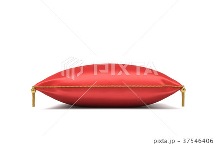 3d rendering of a red silk royal pillow with 37546406