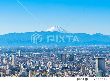 東京都心から眺める富士山 37546649