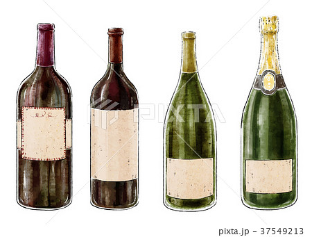 Set of wine bottles isolated on white background. Set of wine bottles isolated on white background. 37549213