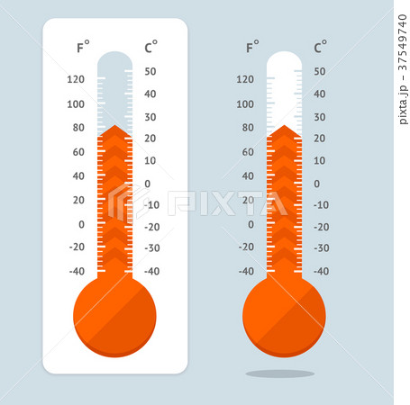 Cartoon Red Thermometer. Vector 37549740