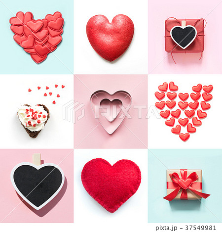 Valentines day collage design with various heart. 37549981