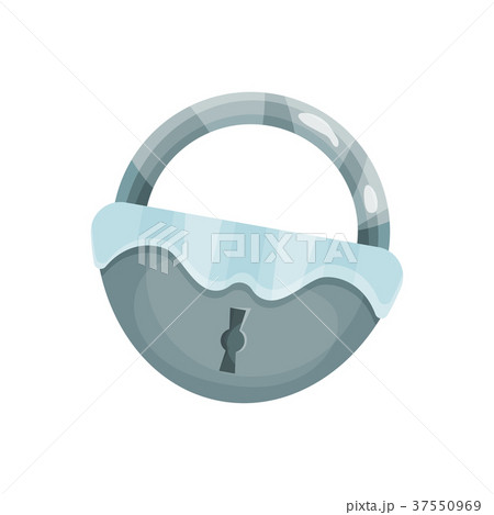 Antique silver old padlock vector Illustration 37550969