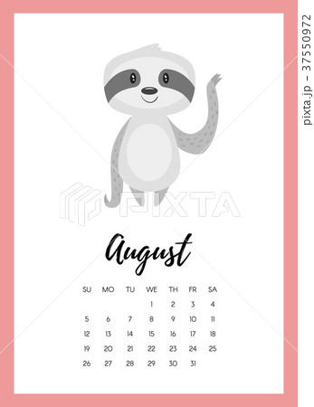 August 2018 year calendar page August 2018 year calendar page 37550972