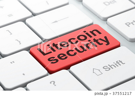Blockchain concept: Litecoin Security on computer 37551217