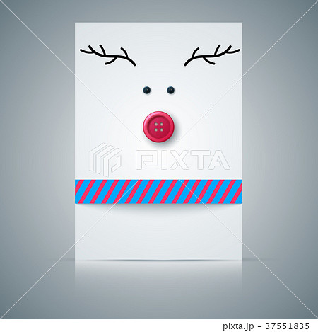 Postcard, deer, sewing button. 37551835