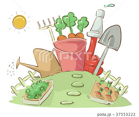 Garden Plot Tools Illustration 37553222