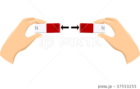 Hands Magnet Repel Illustration Hands Magnet Repel Illustration 37553255