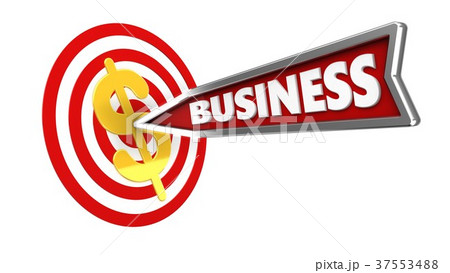 3d illustration of target with business arrow 37553488