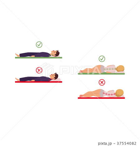 vector incorrect sleeping posture of man, woman 37554082