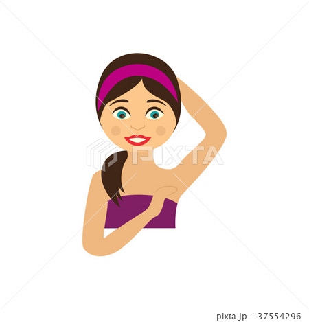 Pretty woman wrapped in towel with shaved armpit 37554296