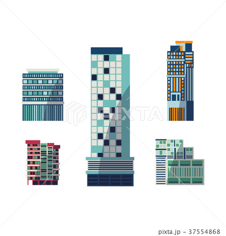 Vector flat buildings, architecture icon set 37554868