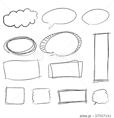 ふきだし　線画　セット 37557131