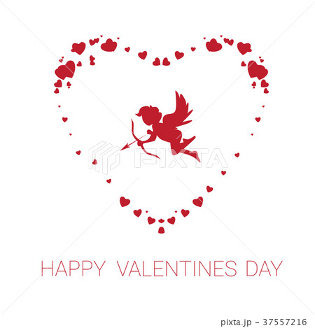 Happy Valentine Day Greeting Card, Cute Cupid In 37557216