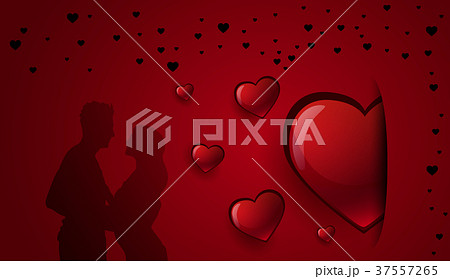 Romantic Background With Silhouette Couple Holding 37557265