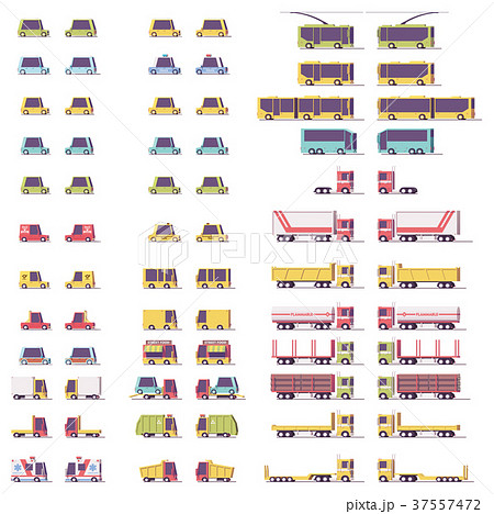 Vector isometric low poly transport set 37557472