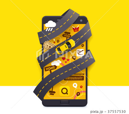 Vector taxi mobile app icon 37557530