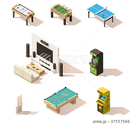 Vector isometric low poly games set 37557560