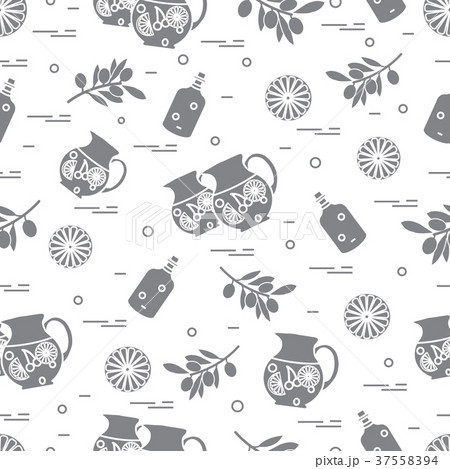 Cute seamless pattern with pitcher of sangria, Cute seamless pattern with pitcher of sangria, 37558394