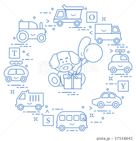 Baby cars, cubes, puppy, gift, balloons Baby cars, cubes, puppy, gift, balloons 37558642
