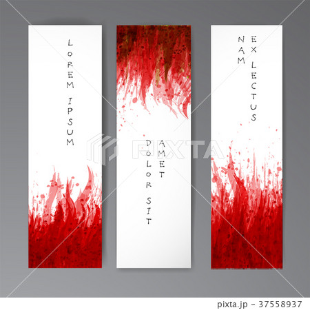 Banners with red blood splashes on realistic paper Banners with red blood splashes on realistic paper 37558937