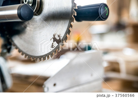 Close up modern circular wood saw Close up modern circular wood saw 37560566